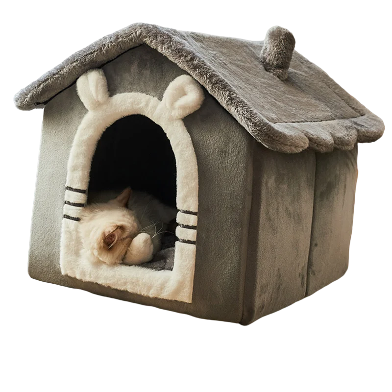 

Всесезонный Универсальный летний закрытый домик для кошачьего туалета, съемная и моющаяся кровать, зимний теплый домик для кошки, поставка