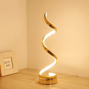 LED Strip Spiral Acrylic Table Lamps for Living Room Modern Desk Lamp Bedroom Bedside Hotel Indoor Home Stand Lighting Fixtures