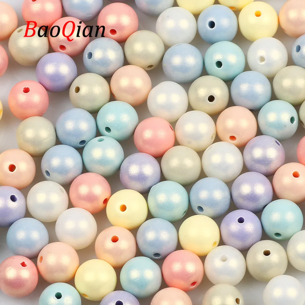 Круглые акриловые бусины-разделители 6-16 мм карамельных цветов можно