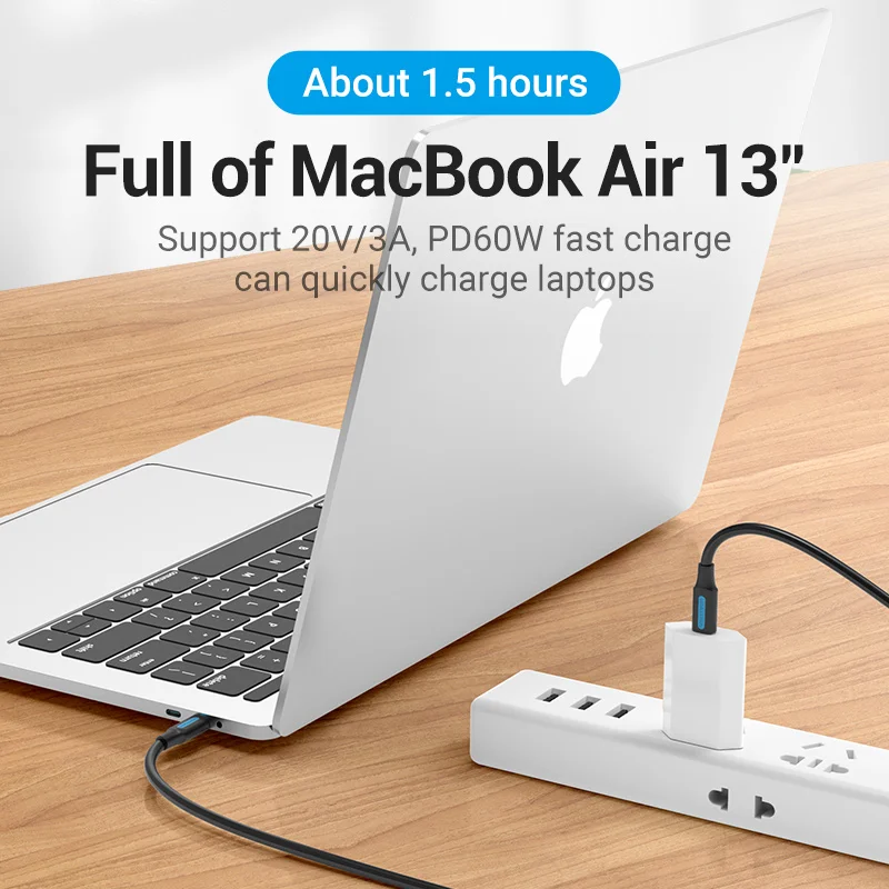 Vention USB C к Type кабель для MacBook Air 13 PD 60 Вт Быстрая зарядка 4 0 быстрой зарядки