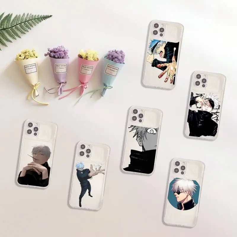 

Jujutsu Kaisen Anime Gojo Satoru Phone Case Transparent for iPhone 7 8 11 12 se 2020 mini pro X XS XR MAX Plus