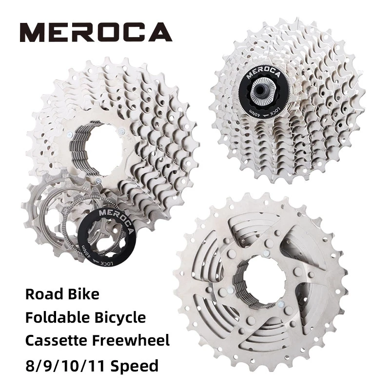

Road bike cassette 8 9 10 11speed 11T 25T 28T freewheel silver BMX cassette 8 9 10 11 speed