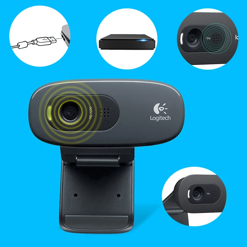 Веб камера logitech C270 HD Vid 720P с микрофоном USB 2 0 для ПК Lapto видеовызова поддержка