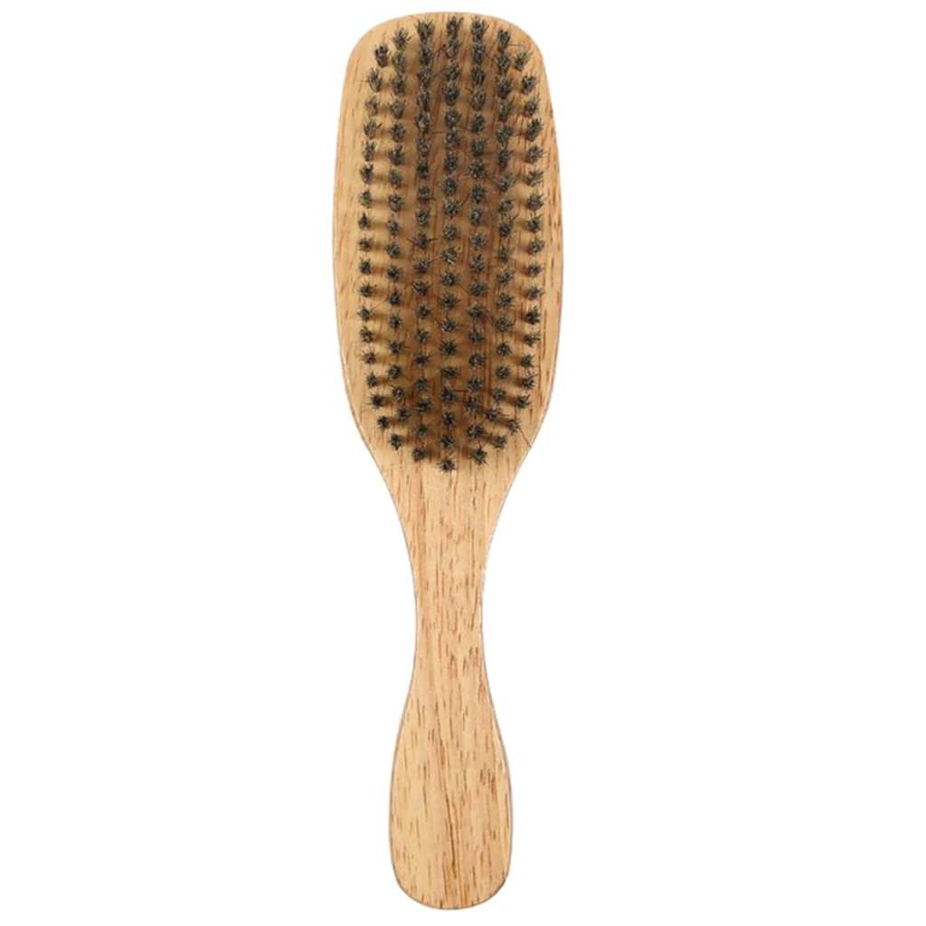 

Travel Beard Brush w/ Fiber Bristles and Wood Handle for Men Beard Grooming