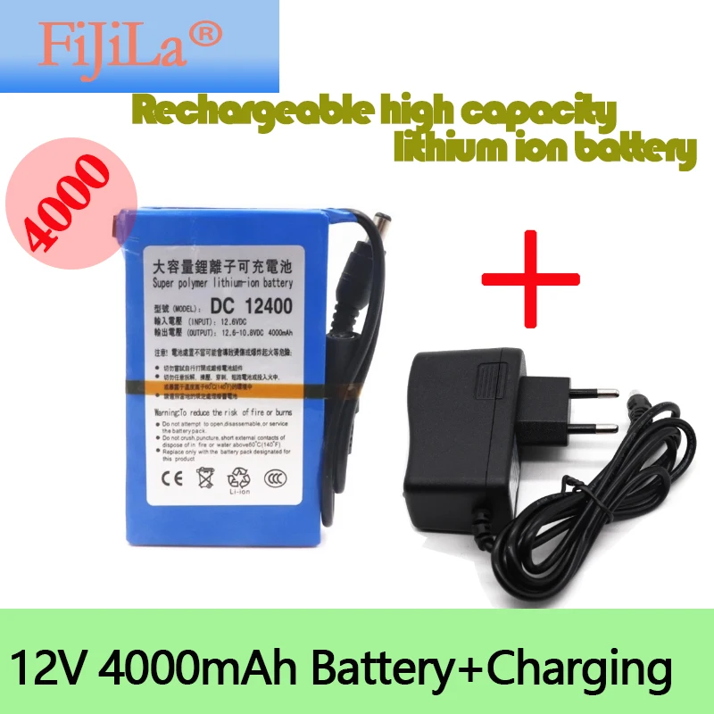 100% оригинальный новый литий ионный аккумулятор 12 В постоянного тока 4000 мАч +