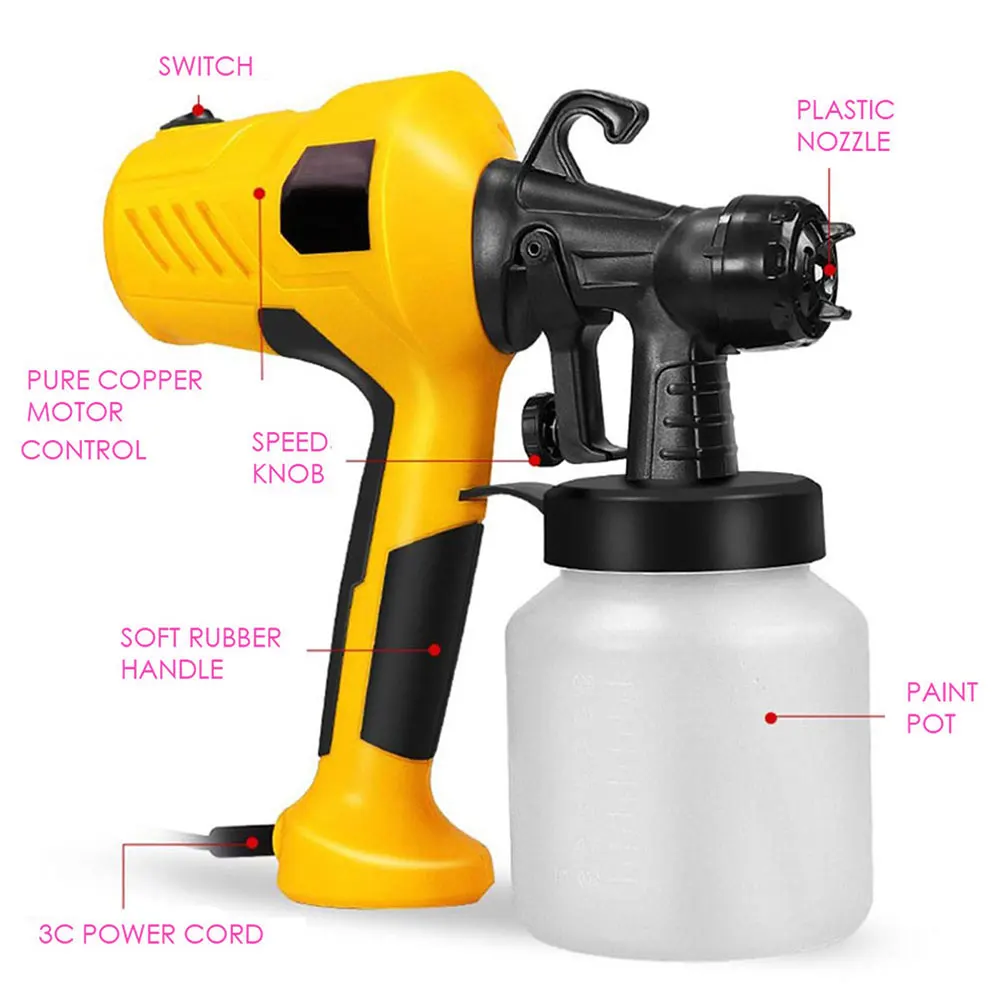 

Electric Paint Spray Gun Portable Spray Gun Alcohol Sprayer Plastic Adjustable Volume Low-pressure Sprayer Gun Detachable