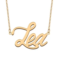 lea name necklace for women stainless steel jewelry 18k gold plated nameplate pendant femme mother girlfriend gift