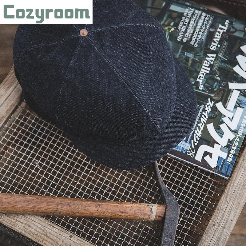 

Oversized Men's Denim Newsboy Caps For Men Casual Vintage Flat Cap Vintage Hat Elastic Back One Size Retro Beret Hats