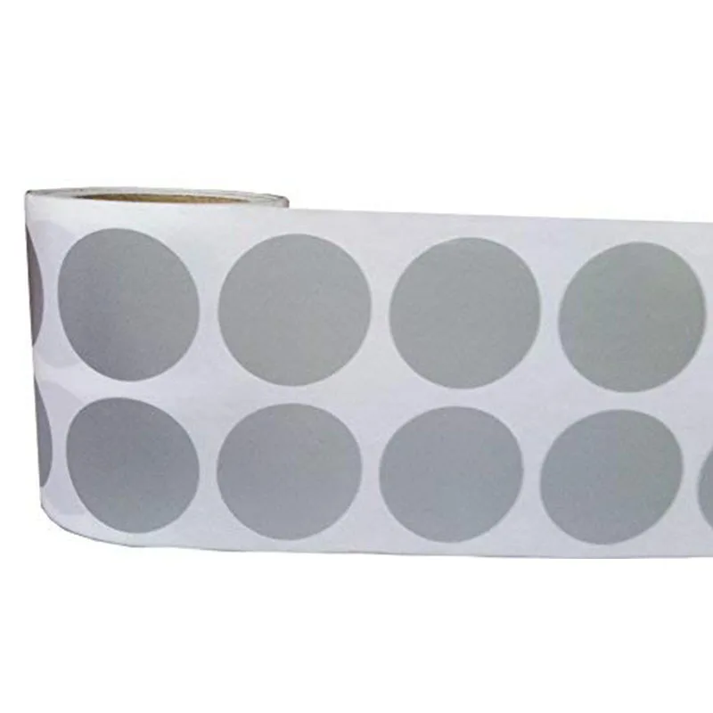 1000 шт. виде незаполненного круга Цвет кодовый с клейким этикетком серый точечная