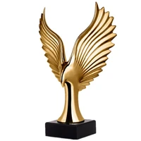 golden silver creative home decor eagle wing abstract sculpture decoration figurine decorative resin hawk statue tv background