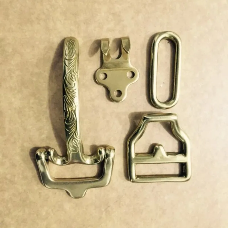 1 комплект = 4 шт. Пряжка из твердой латуни для кавалерии мужчин сделай сам пояс