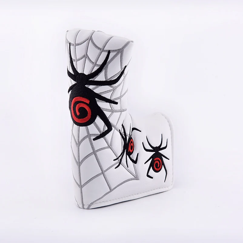 Чехол с вышивкой в виде паука из белой синтетической кожи|Головка клюшки| |