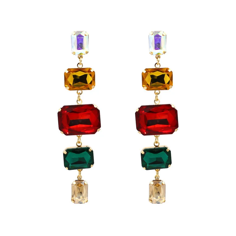 Новинка роскошные длинные серьги из витражного стекла Звездные уличные капельки