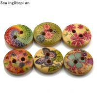 50pcs 15mm 2 hole wooden buttons for garment sewing accessories diy scrapbooking decorative buttons crafts