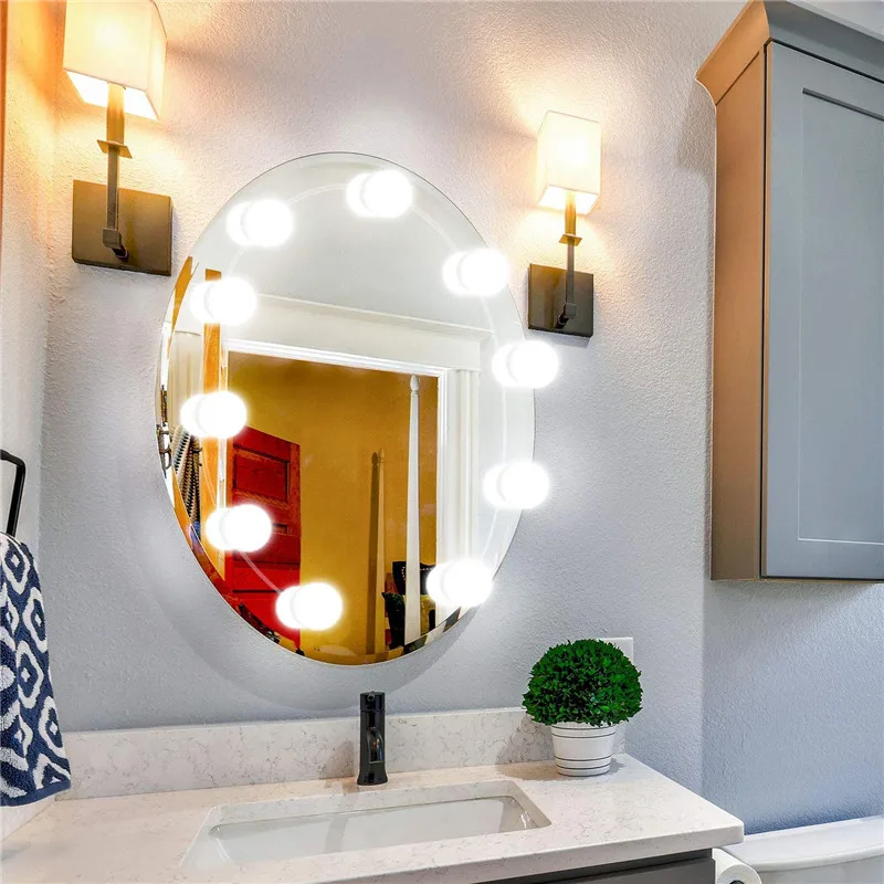 

5V Led Makeup Mirror Light Bulb Hollywood Makeup Vanity Lights USB Wall Lamp 2/6/10/14pcs Dimmable Dressing Table Mirror Lamp