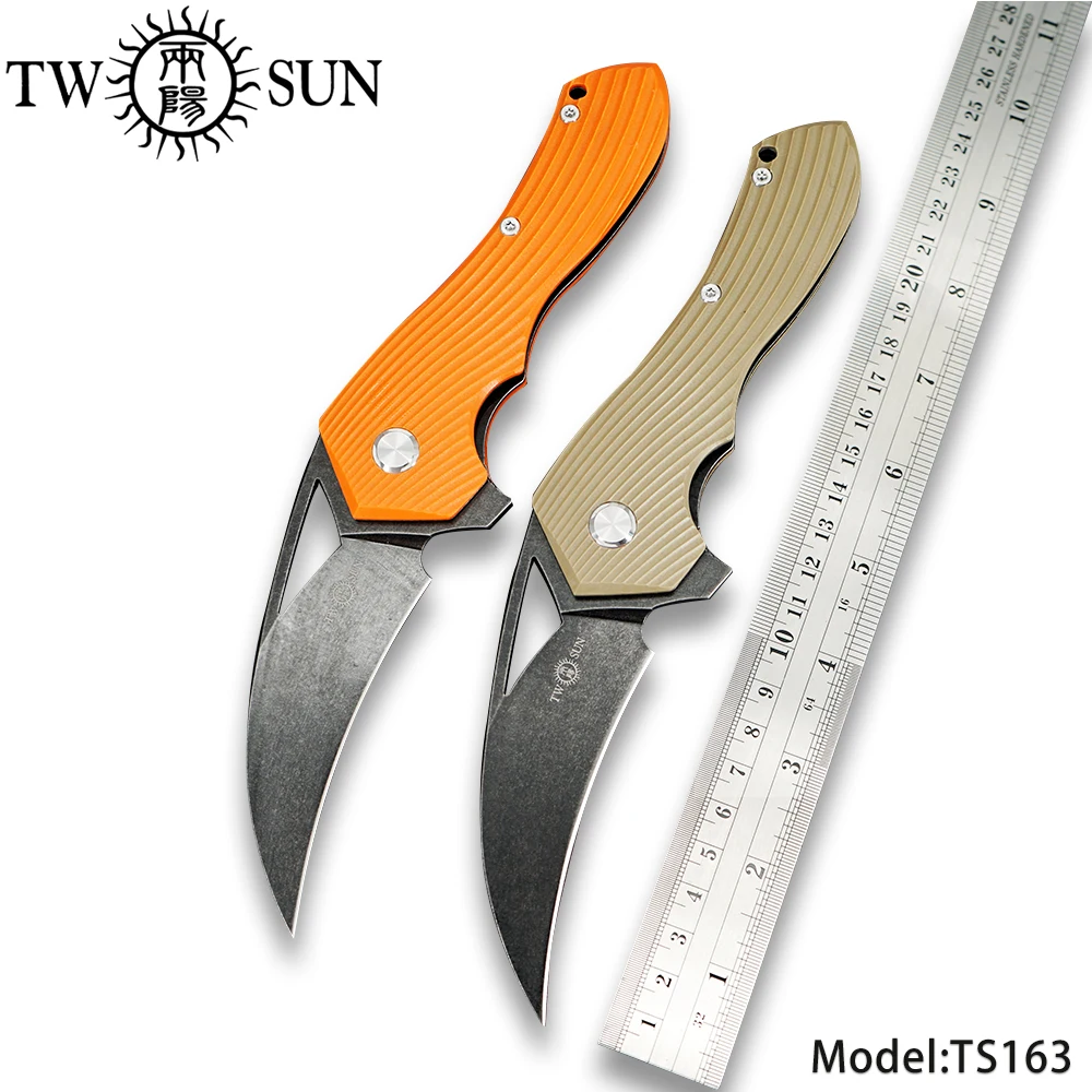 TWOSUN d2 складной карманный нож выкидные ножи охотничий нож для выживания Открытый инструмент EDC шарикоподшипник Быстрый открытый g10 TS163