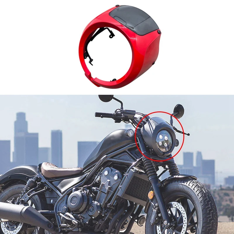 

Motorcycle Headlight Fairing Windshield Wind Deflector Headlight Cover for Honda Rebel CMX 500 CMX 300 2020-2021