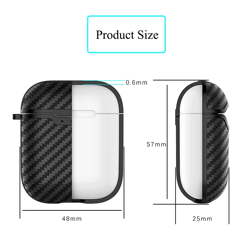 Чехол для наушников из углеродного волокна Airpods 1 2 чехол бизнес Мягкий ТПУ полный
