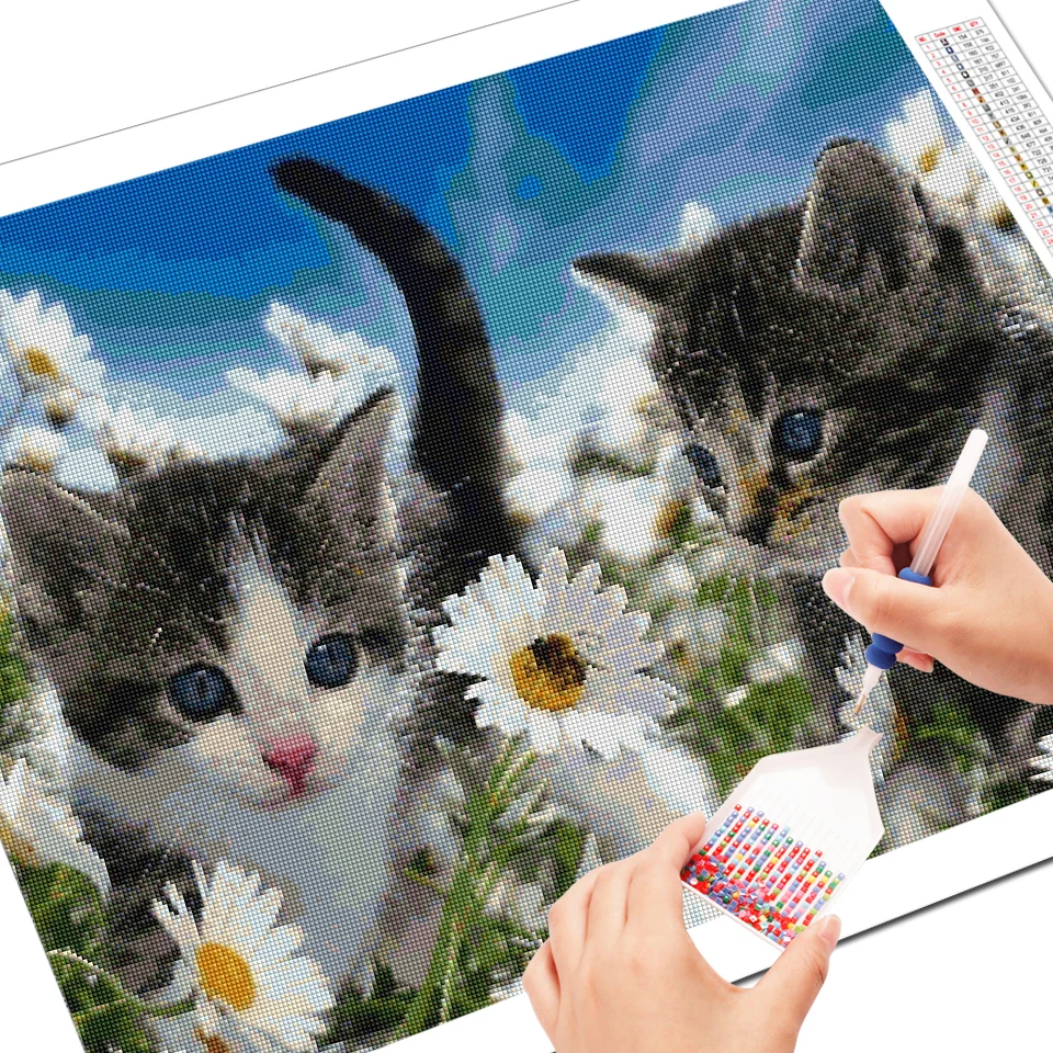EverShine 5D Diamond Painting Animals Picture Of Rhinestones Diamond Embroidery Full Display Cat Cross Stitch Diamond Mosaic