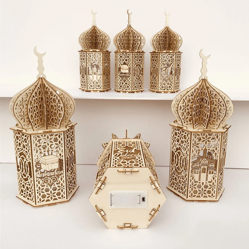 

DIY Muslim Palaces Lamp Eid Mubarak Ramadan Decor for Home Living Room Ornament HANW88