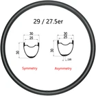 Железная симметричная Асимметричная железная обода карбоновые колеса для горного велосипеда 2927, 5er, Ширина 30 мм, глубина 30 мм, легкий вес 320 г, велосипедные диски UD3K12K, матовая глянцевая