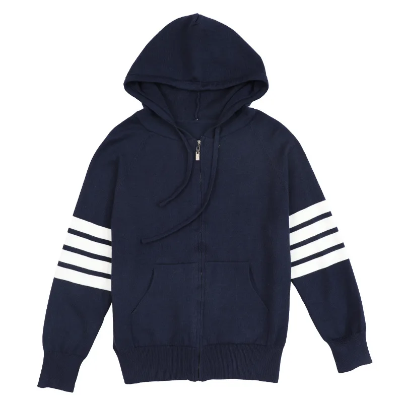 

XUXI 2020 Autumn New Women Knitted Sweater Korean Loose Zip-up Knitted Cardigan Coat Casual Hooded Femme Clothes FZ3233