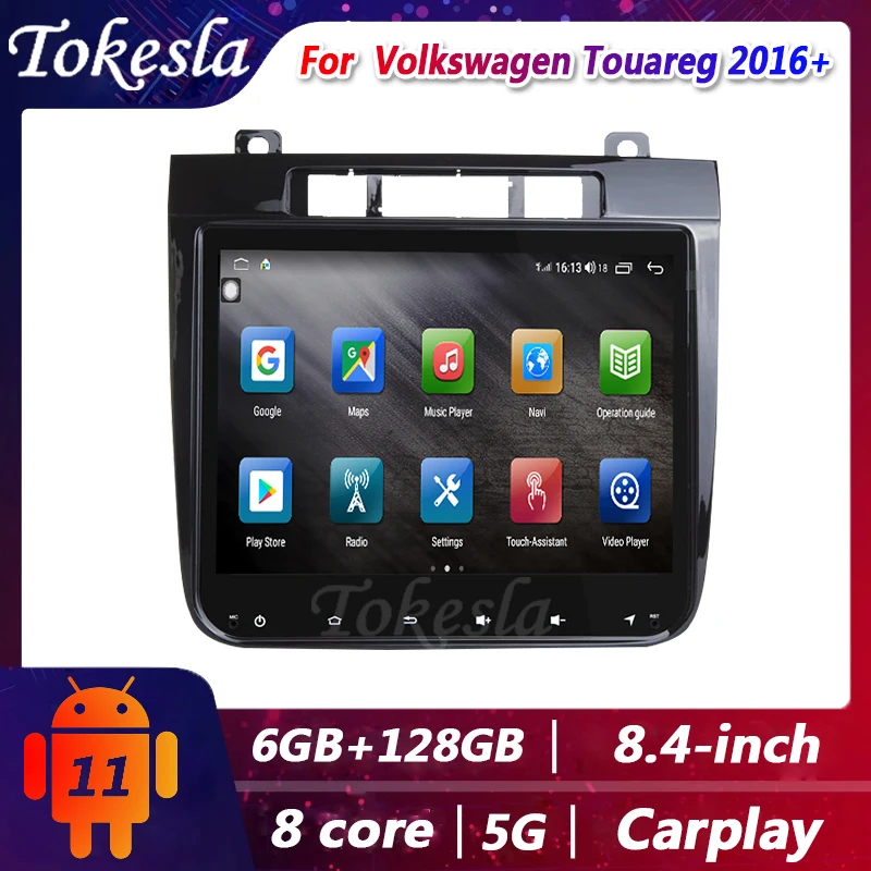 

Tokesla Car Radio For Volkswagen Touareg Android Stereo receiver DVD automotivo Central Multimedia Gps Navigation 5G 2016-2022
