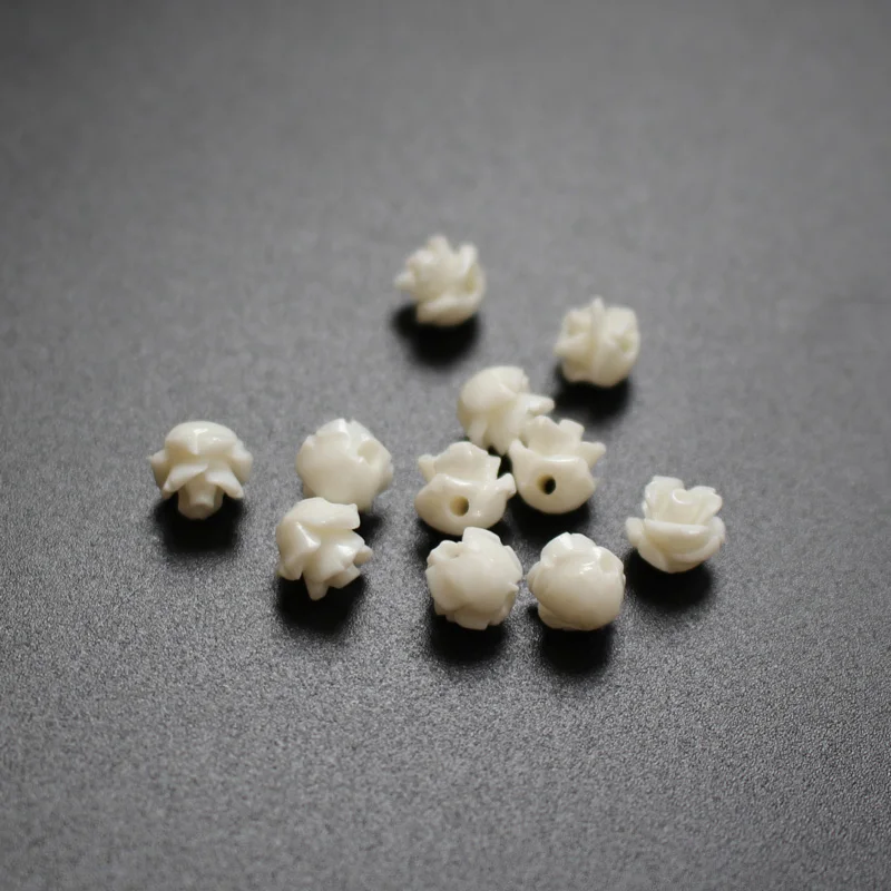 white 50 шт./лот 6 мм коралловые бусины кабошон Роза многоцветные модные бусины для самостоятельного изготовления ювелирных изделий Аксессуары - Цвет: white