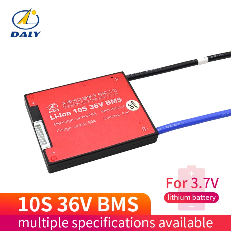 Daly аккумулятор bms 10S 36V 15A 20A 30A 40A 60A BMS используется для 36v 10ah 35ah 60ah батарея 60A непрерывная с функцией баланса