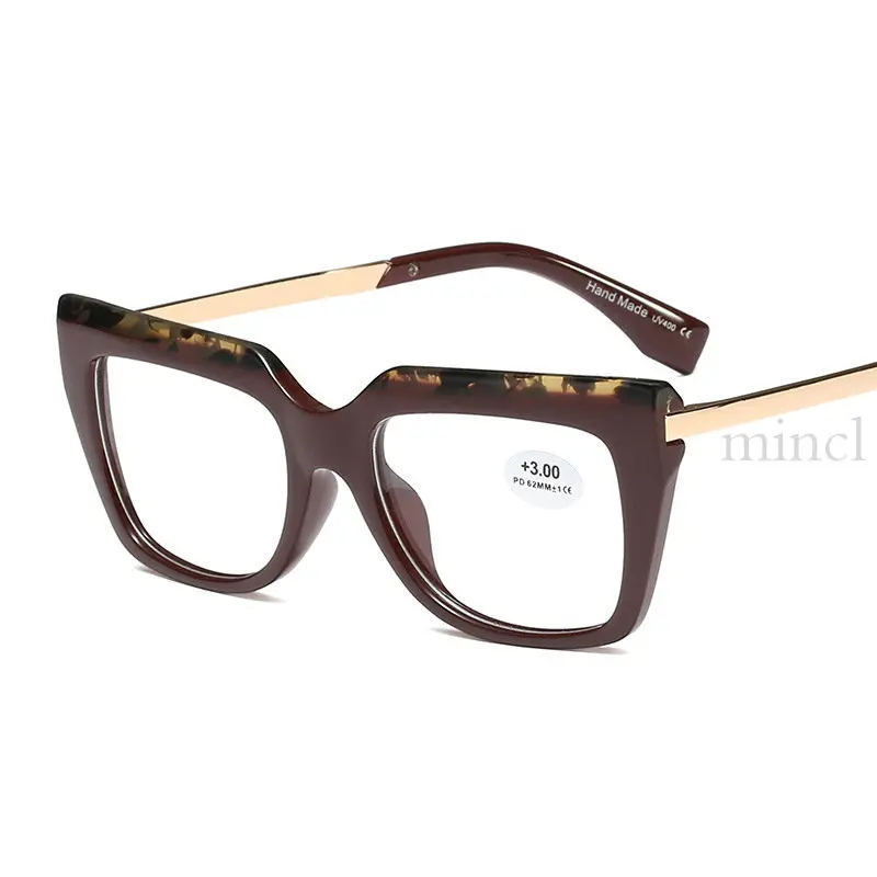 MINCL огромная оправа женские модные очки для чтения Роскошные леопардовые большие