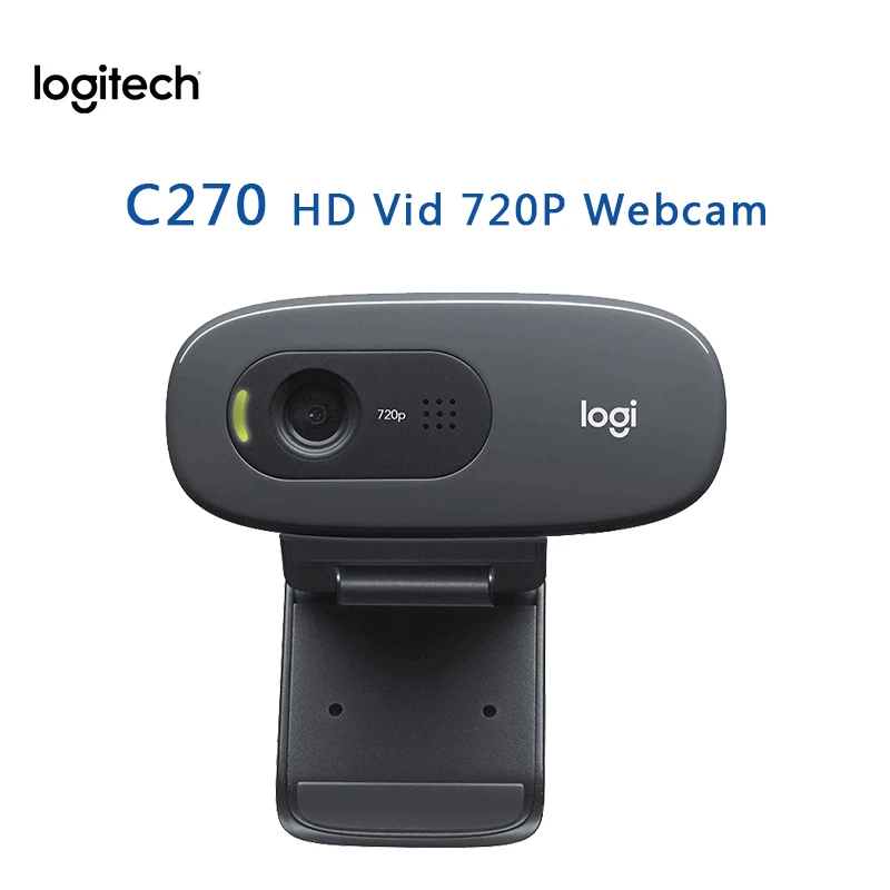 

Веб-камера Logitech C270/C270i, оригинальная HD Vid 720P, встроенный микрофон, USB2.0, мини-компьютер, камера для ПК, ноутбука