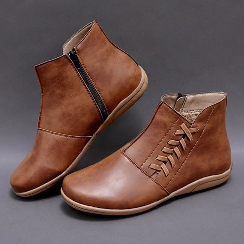 Женские ботильоны из искусственной кожи женские осенне зимние ботинки с