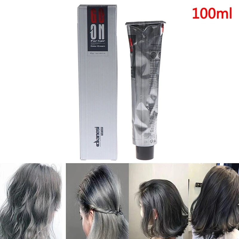 

100ML Unisex DIY Grandmother Color Hair Cream Permanent Dye Light Gray Silver Ammonia-free Linen Hair Dye Dropshipping