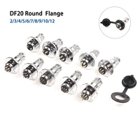 1set df20 gx20 flange male female circular aviation connector plug socket m19 234567891012pin wire panel with cap lid
