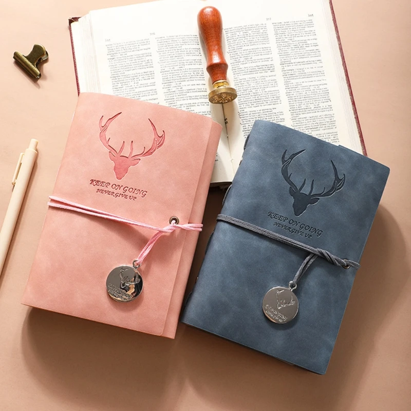 

A6 Refillable Leaf-loose Notebook PU Leather Journal Handbook for Women Faux Leather Bound Personal Notebook Diary