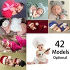 Реквизит для фотосъемки новорожденных аксессуары для детской фотосъемки одежда наряд для мальчиков и девочек вязаная шляпа костюм для фотосъемки 42 модели