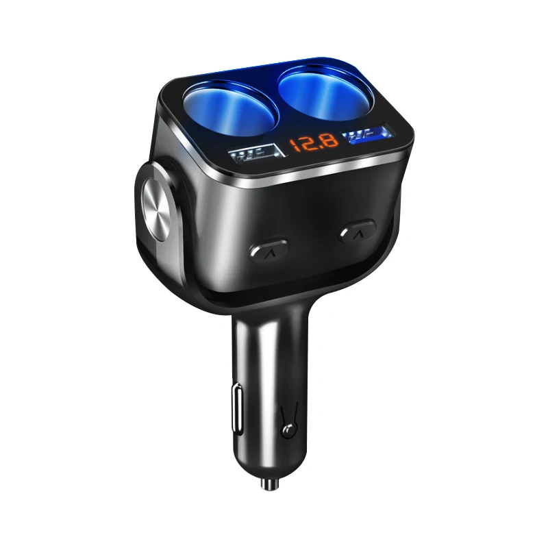 black 12 V-24 V автомобильный прикуриватель автомобильный делитель гнездо устройство для автомобиля с двумя портами USB Зарядное устройство QC 3,0 Быстрая зарядка с переключателем Напряжение Дисплей - Название цвета: black
