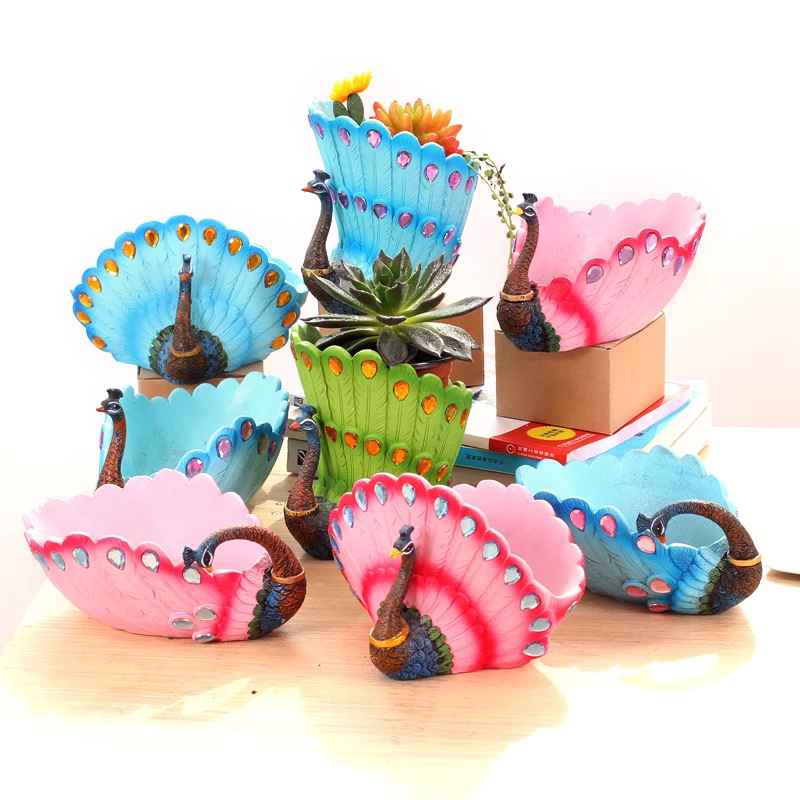 Креативный 3D Павлин в европейском стиле планшетофон цветочный горшок