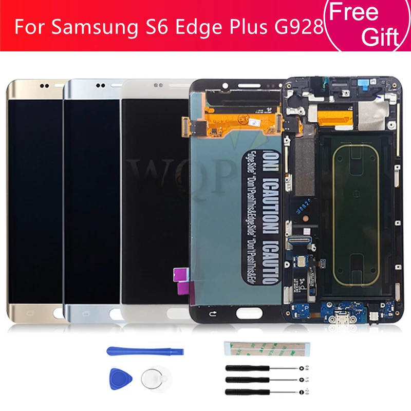 ЖК дисплей для Samsung Galaxy S6 Edge Plus G928 G928F сенсорный экран в сборе запасные части 5 7
