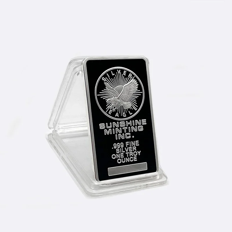 

Boxed Metal Relief Eagle American Eagle Block Silver Plated Bar European and American Silver Block Gold Bar Commemorative Coins