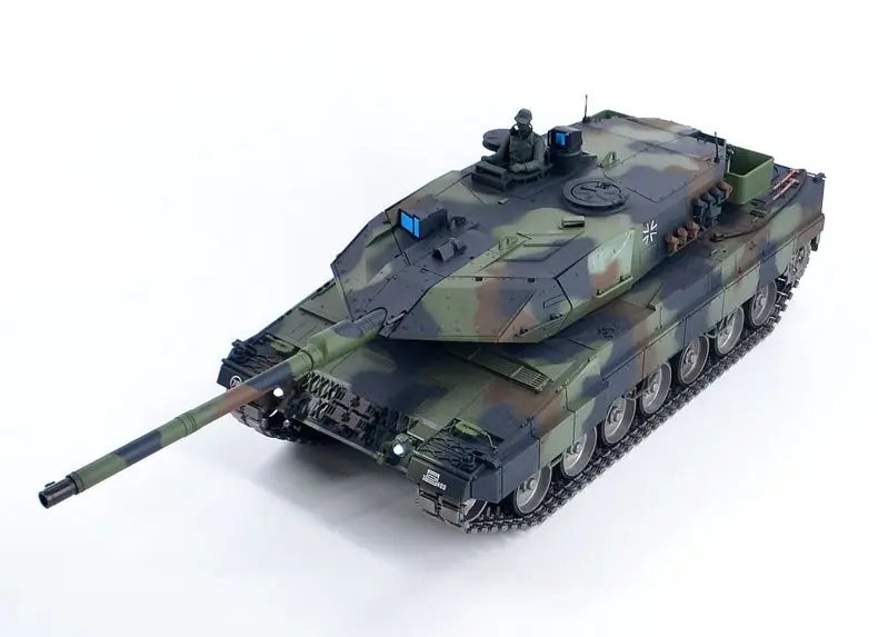 2,4 ГГц 1/16 пропорциональный Радиоуправляемый немецкий Леопард 2A6 Радиоуправляемый Танк Ultimate Edition дымовые и звуковые металлические шестерни и треки