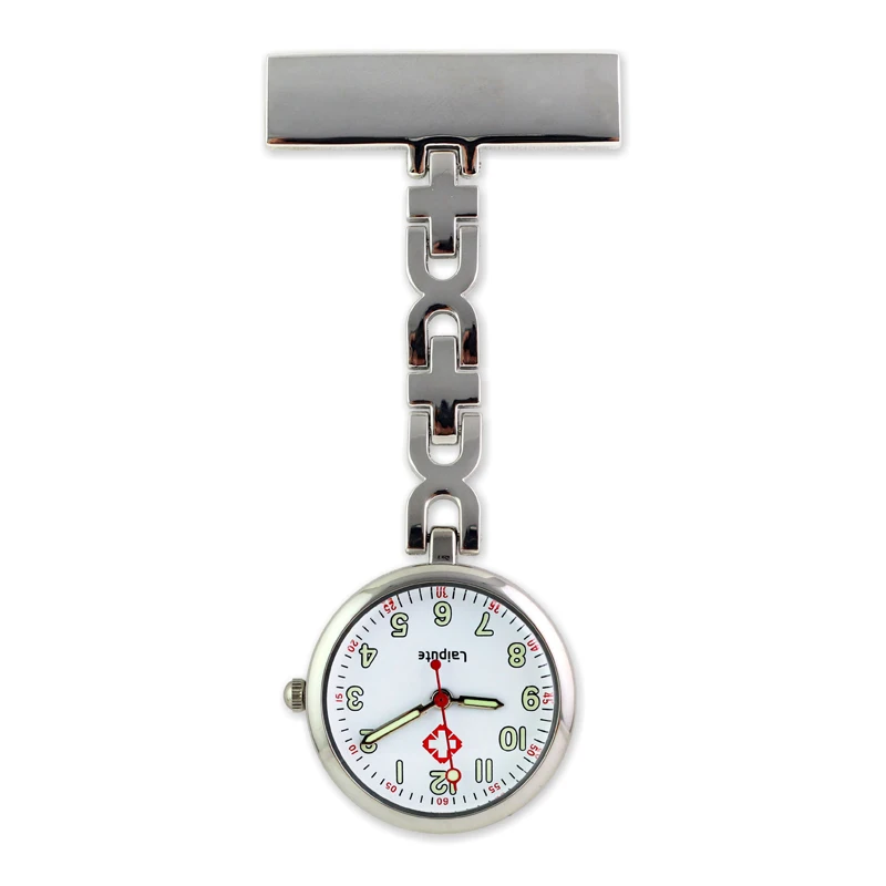 

Clip Nurse Doctor Pendant Pocket Quartz Red Cross Brooch Nurses Watch Fob Hanging Medical reloj de bolsillo