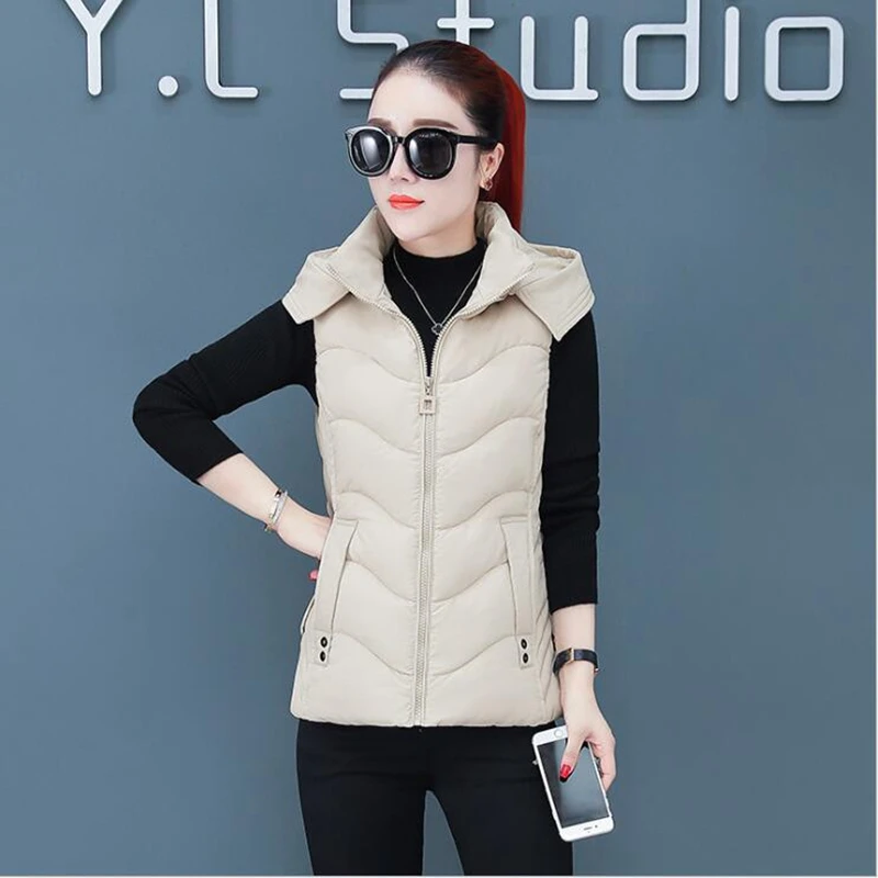Высококачественный пуховой хлопковый жилет для женщин на осень и зиму женская