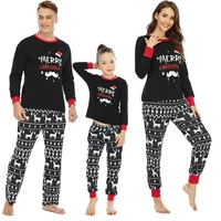 christmas family outfits pajamas daddys girl mother daughter mommy match printed elk t shirt plaid pants couple clothes