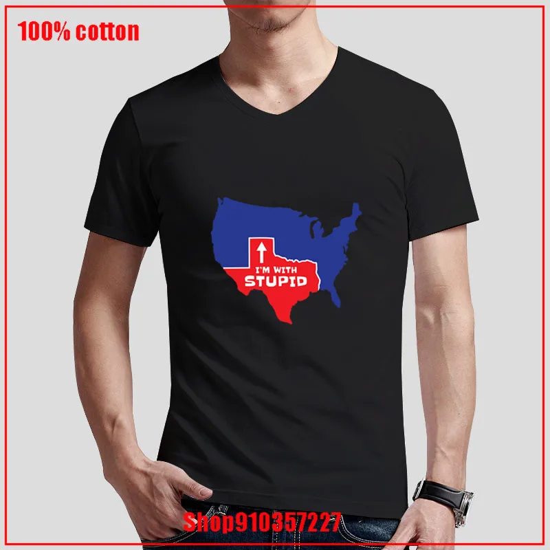 Texas I'm With Stupid мужские футболки хипстерские Tumblr Летние Стильные с короткими