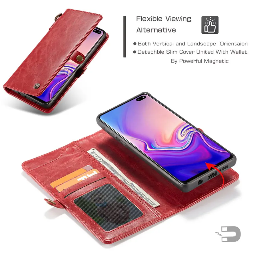 Деловой Чехол кошелек для телефона Samsung Galaxy S8 S9 S10 Plus чехол из ТПУ + ПК Магнитный Note8