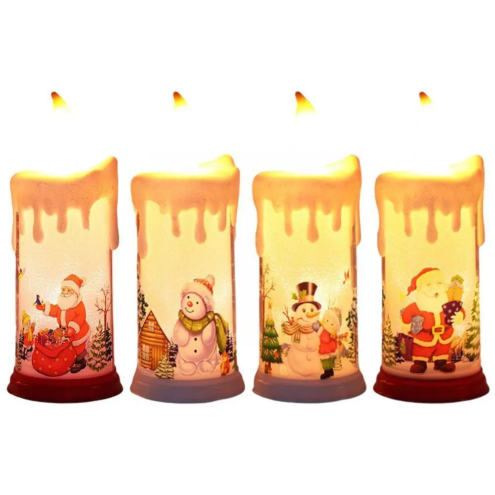 Новый год 2022 рождественские украшения для дома свеча пламя Рождество Санта