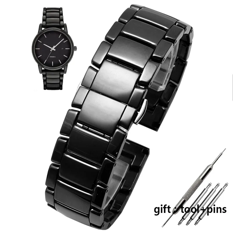 Bright - black Высококачественный керамический ремешок для часов AR1507 AR1508 AR1508 samsung Galaxy watch S3 gear 46 мм ремешок для браслета 22 мм - Цвет ремешка: Bright - black
