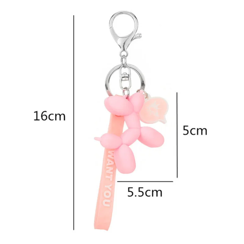 Модный ПВХ резиновый мультяшный шар собака брелок для девочек женщин держатель