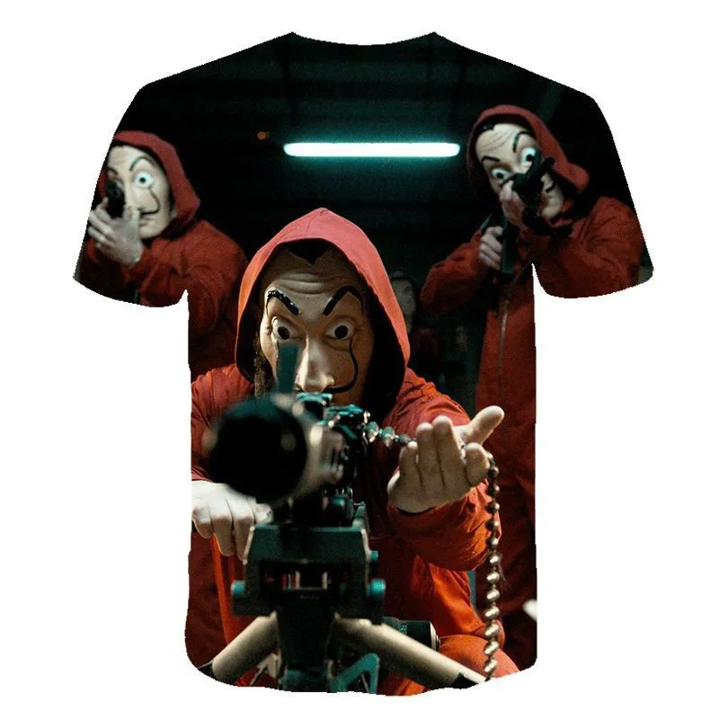 

Summer Children T shirts La casa de papel Season Boys/girl Clothing horror movie Boy Clothes Kids O-Neck T-shirt Tops 4-14Y
